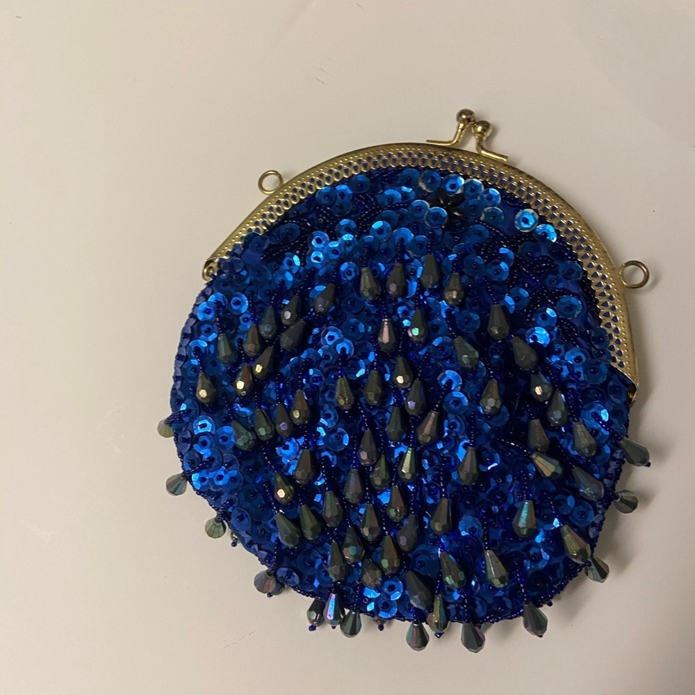 Blue clutch bag
